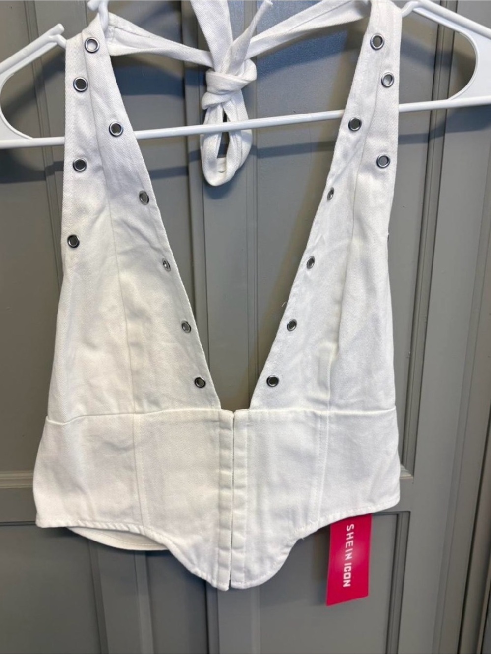 SHEIN Icon Corset Halter Top NWT